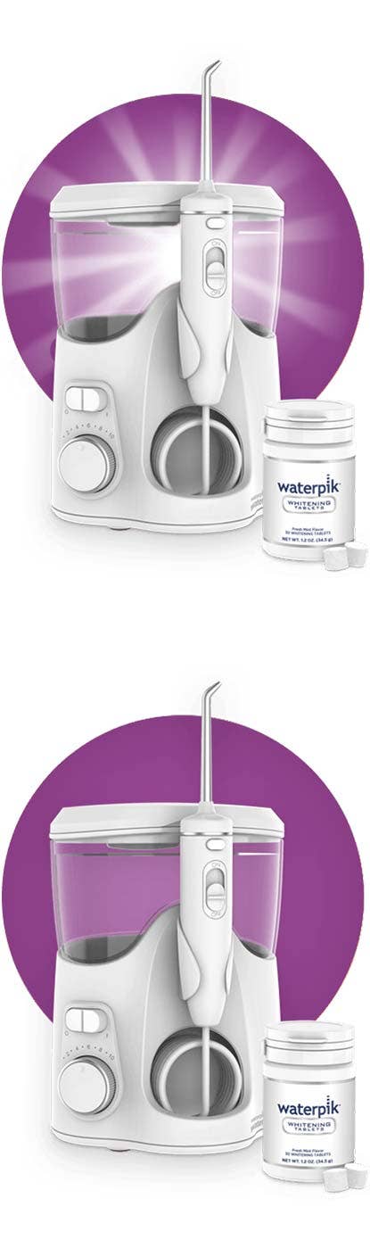 Waterpik whitening water flosser with whitening tablets